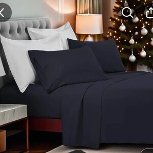 KING SIZE NAVY SHEET SET BAMBOO Cooling